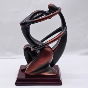Herco Gift Professional Sculpture Bronze Toned Seated Female Male Figurine Love